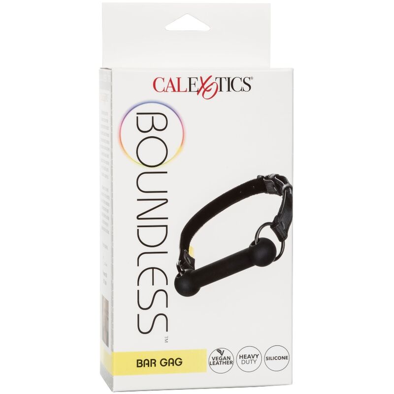 Bâillon BDSM à Barre Boundless Silicone Cuir Végan Réglable - CalExotics
