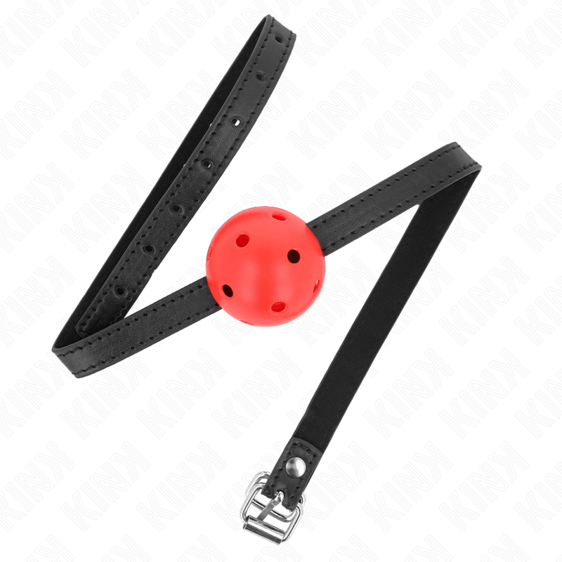Bâillon Boule BDSM Simplicité Rouge Respirant Sangle Réglable - Kink