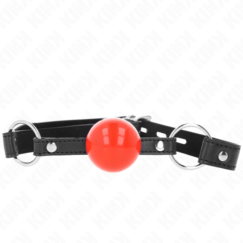 Bâillon Boule BDSM Verrouillable Bracelet Cuir 4 cm Silicone - Kink