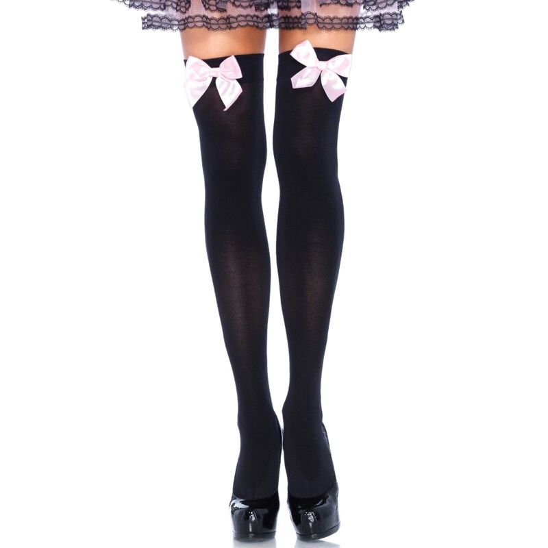 Bas Autofixants Cuisses Hautes Nylon Nœud Décoratif - Leg Avenue