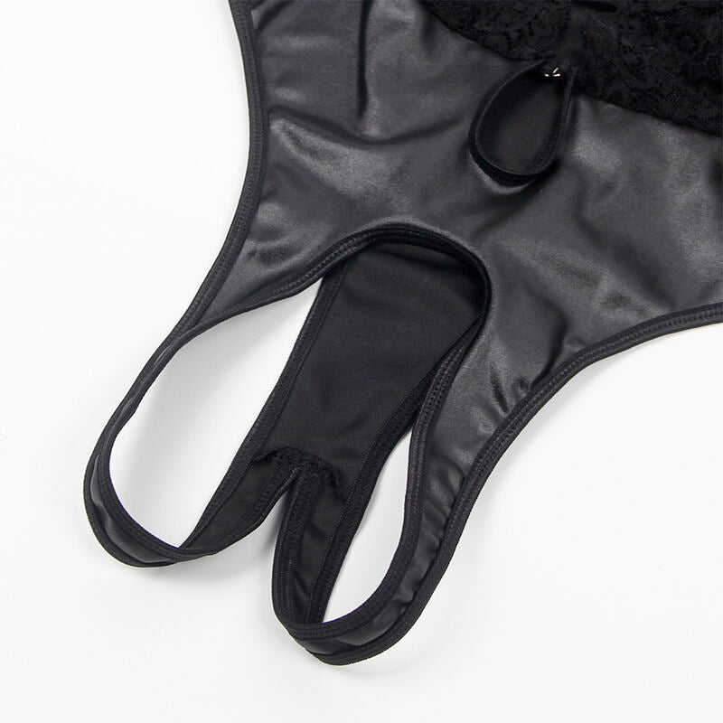 Body Sexy Porte-Jarretelles Intégré Nylon Transparent Noir - Subblime