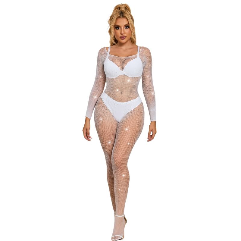 Bodystocking Résille Motif Losanges Manches Longues - Subblime