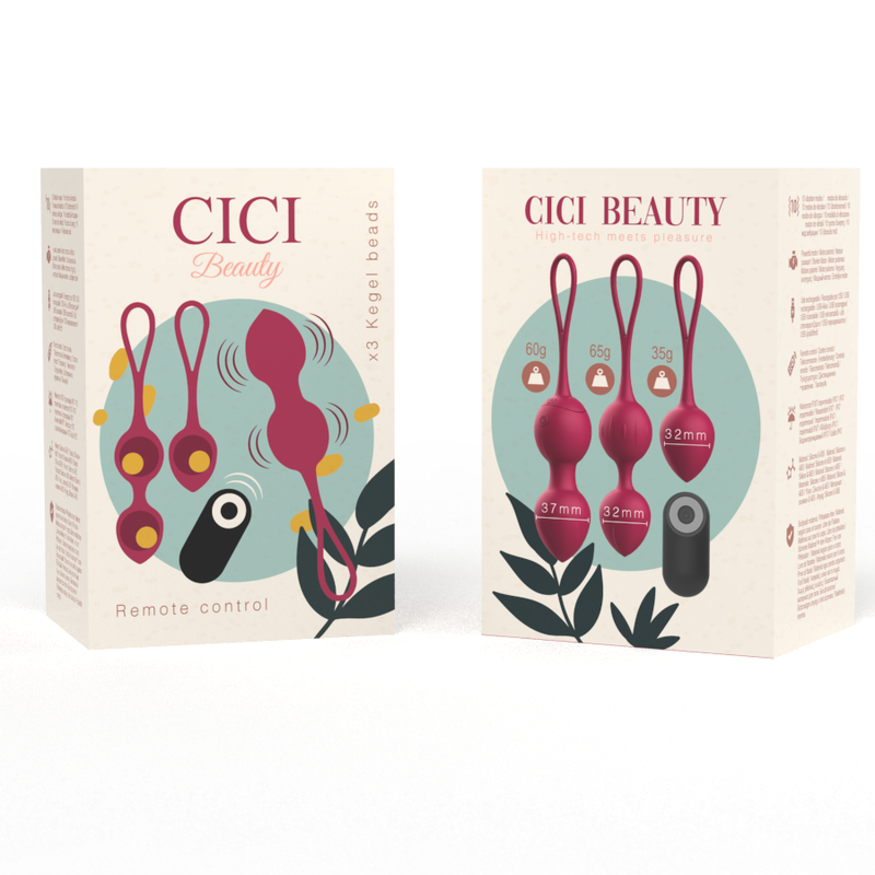 Boules de Geisha Vibrantes Kegel Set 3 Poids Télécommande - Cici Beauty
