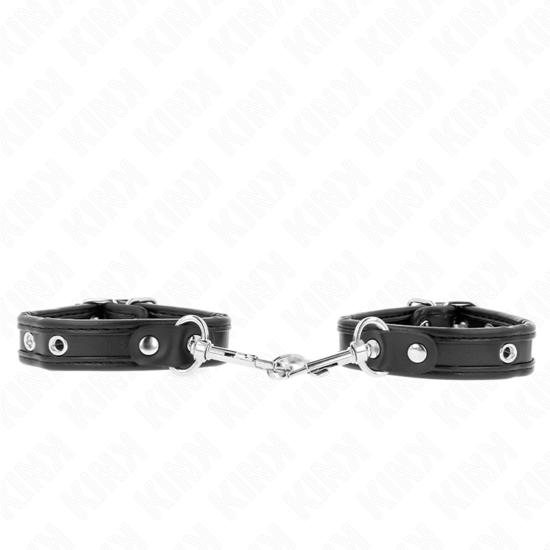 Bracelets BDSM Cloutés Noir Réglables 16-22 cm - Kink