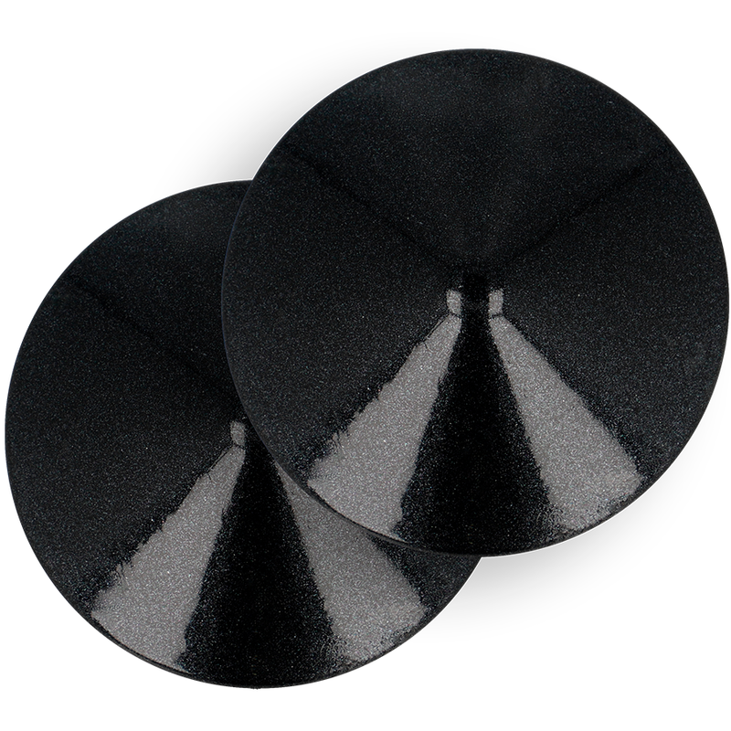 Cache-Tétons Cercles Noir Métal Réutilisables Adhésif - Coquette