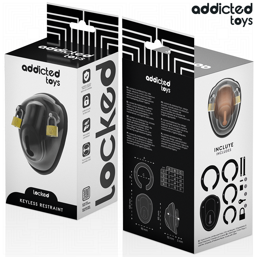Cage de Chasteté Locked Coquille Verrouillable 11,5 cm - Addicted Toys