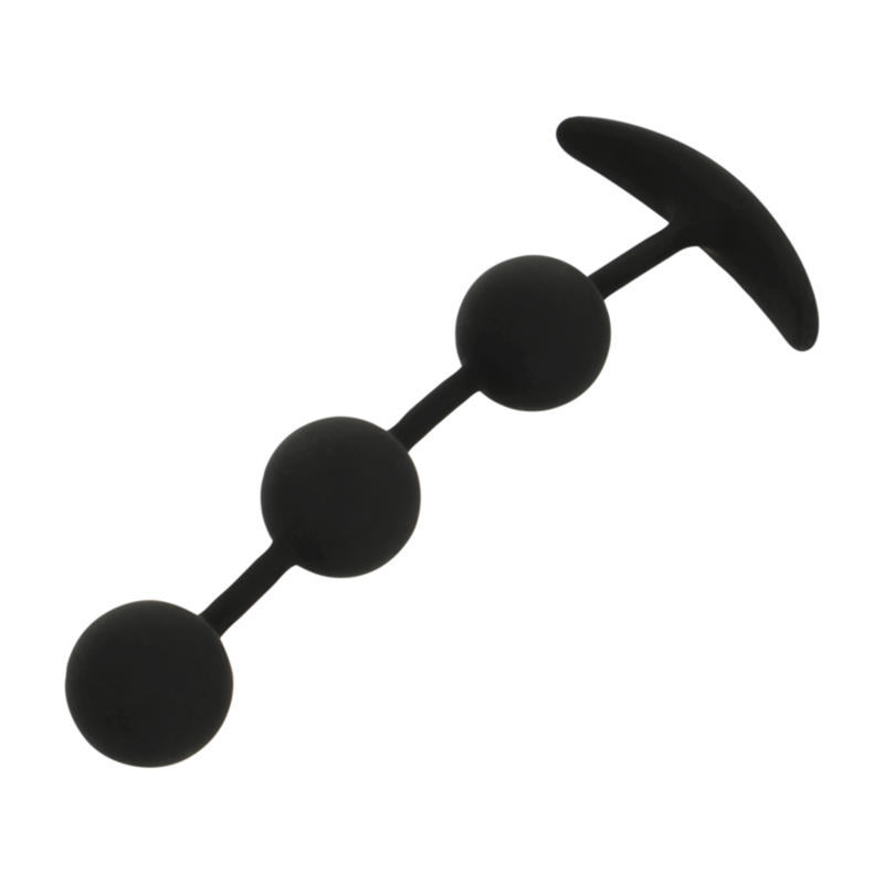 Chapelet Anal Harry 3 Sphères Graduées Silicone 14 cm - Black&Silver