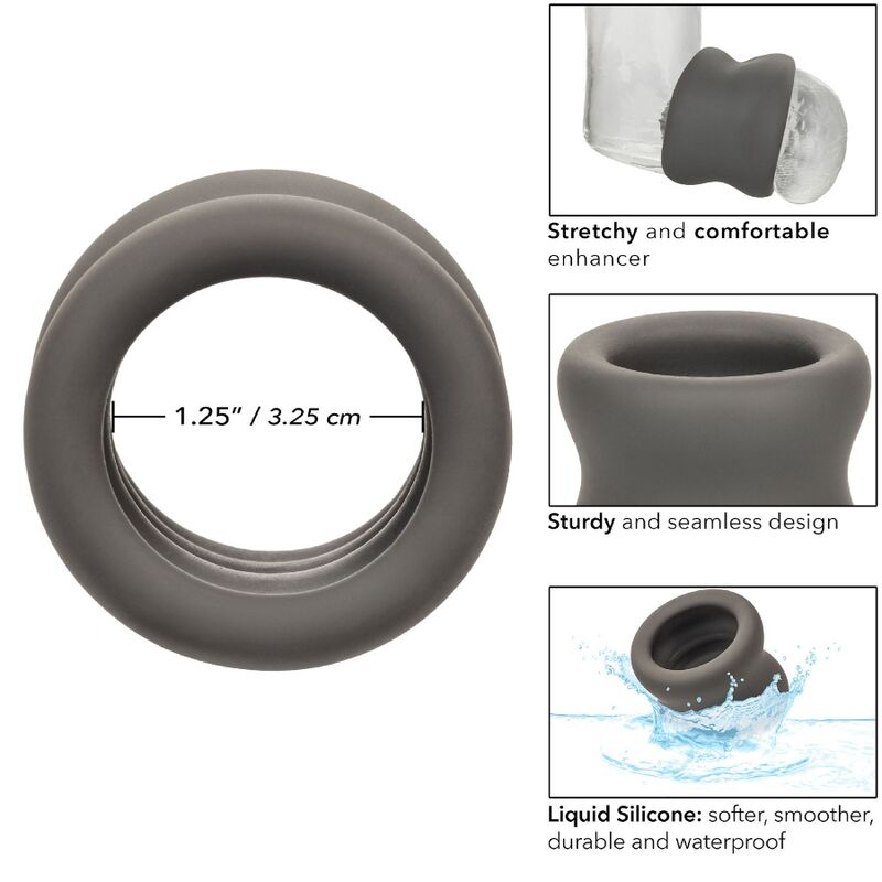 Cockring Alpha Anneau Scrotum Silicone Forme Sablier Extensible - CalExotics