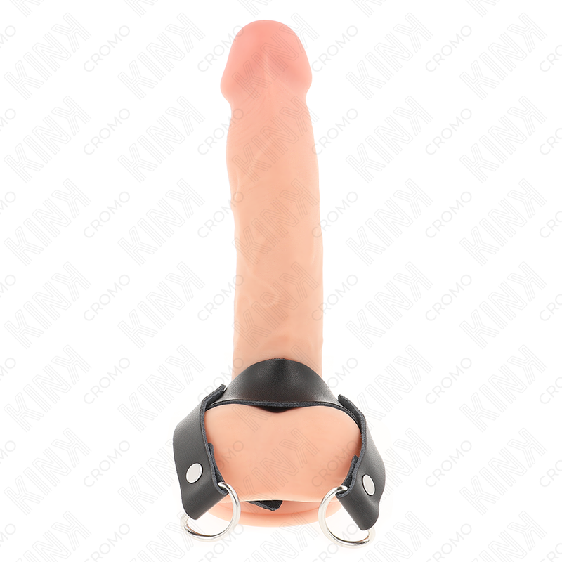 Cockring Cuir Sangle Réglable Anneaux en D 18,5 cm - Kink