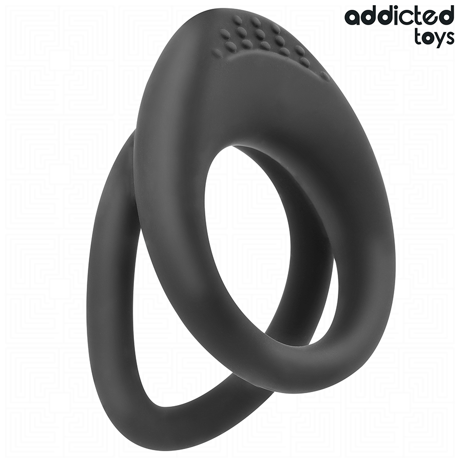 Cockring Double Anneau Texturé Pénis et Testicules - Addicted Toys