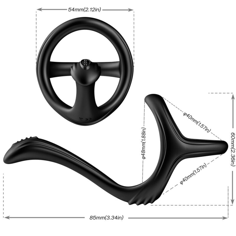 Cockring Double Anneau Trésor Silicone Noir - Armony