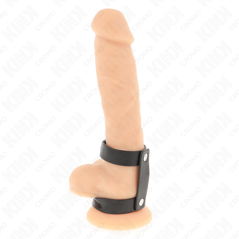 Cockring Double en Cuir Réglable Confort Ajustable - Kink