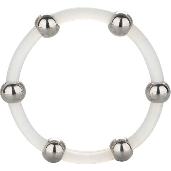 Cockring en Silicone Perles Acier - Anneau Élastique - CalExotics