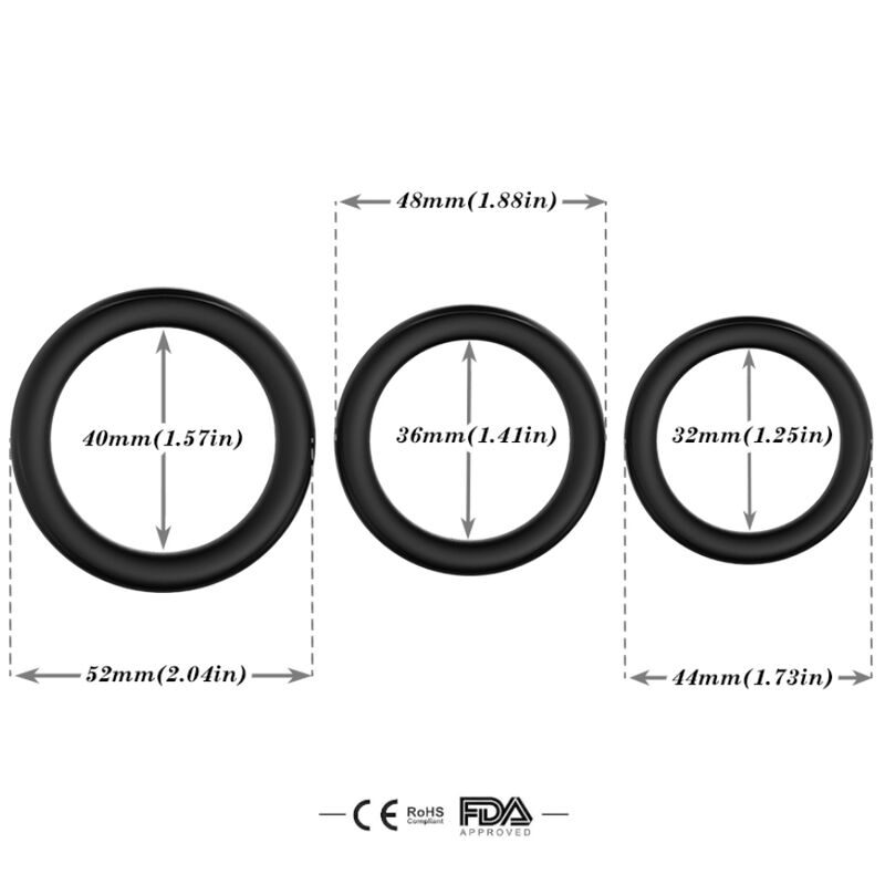 Cockring Triple Anneau Silicone Lumineux Extensible - Armony