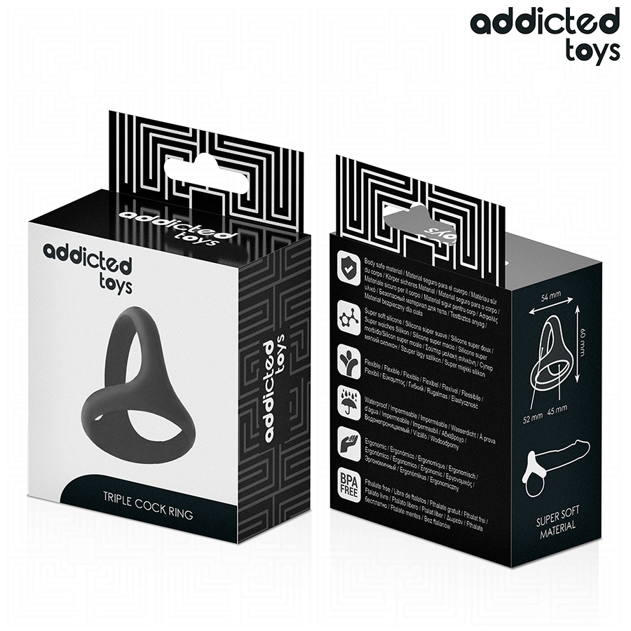 Cockring Triple Épaisseur Souple Confortable Extensible - Addicted Toys
