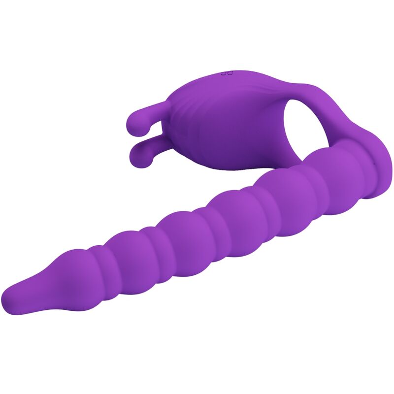 Cockring Vibrant avec Plug Anal Blackney Double Stimulation - Pretty Love