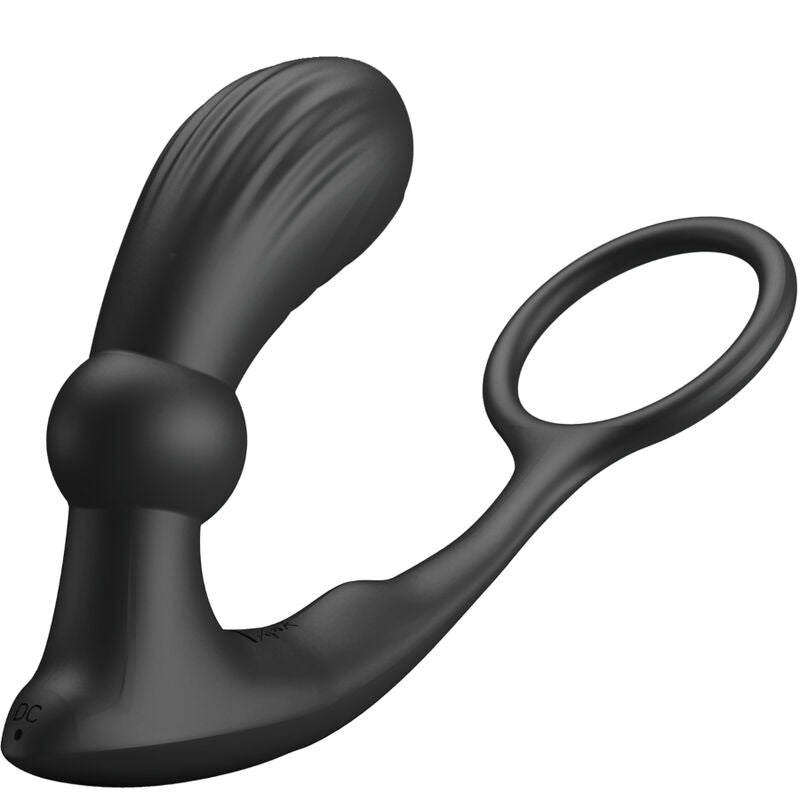 Cockring Vibrant avec Plug Anal Warren Silicone Rechargeable - Pretty Love
