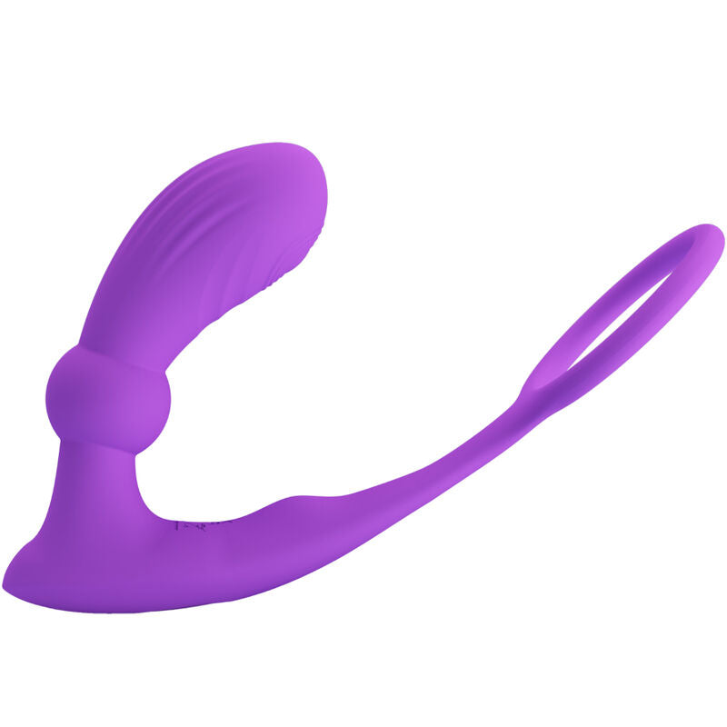 Cockring Vibrant avec Plug Anal Warren Silicone Rechargeable - Pretty Love