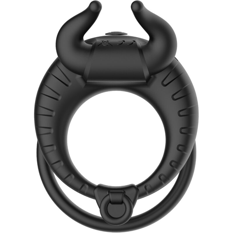 Cockring Vibrant Bull's Pasion 10 Modes Rechargeable Étanche Noir - Armony