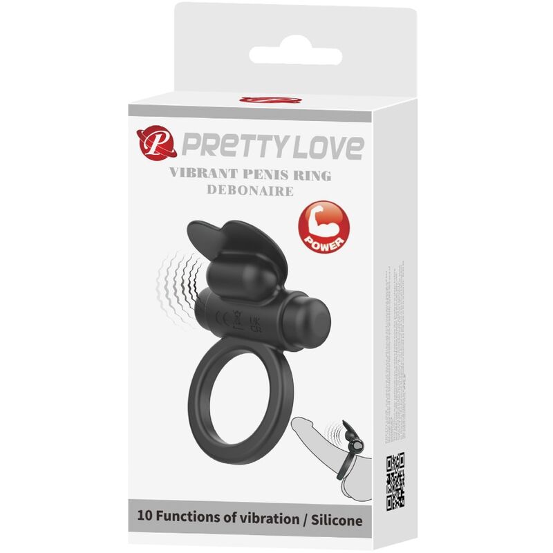 Cockring Vibrant Debonaire Rabbit Stimulateur Clitoridien 10 Modes - Pretty Love