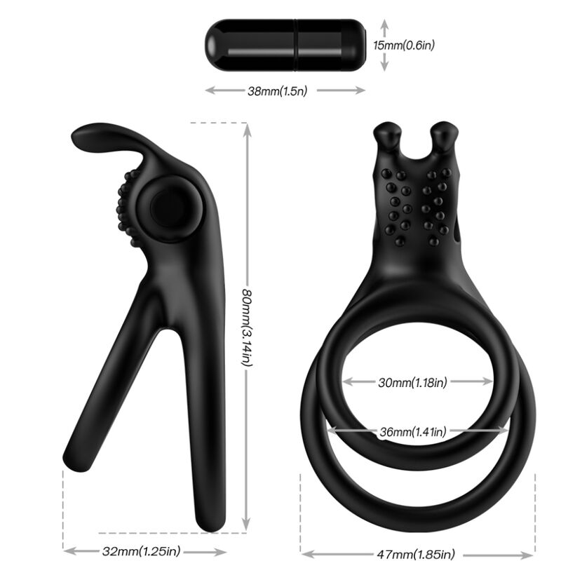 Cockring Vibrant Double Anneau Traveler Stimulateur Clitoridien - Armony