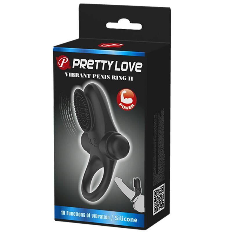 Cockring Vibrant Ring II Silicone 10 Modes Stimulation Clitoris - Pretty Love