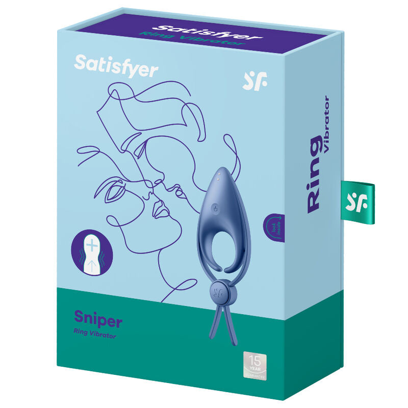 Cockring Vibrant Sniper Double Boucle Réglable 12 Modes IPX7 - Satisfyer