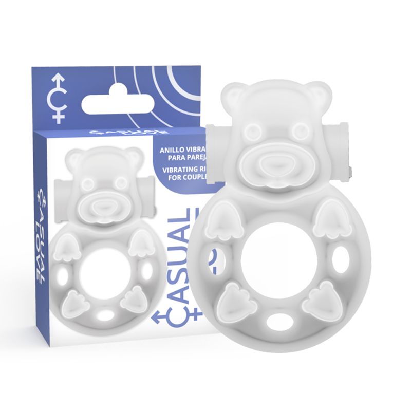 Cockring Vibrant Transparent Bunny Stimulateur Clitoridien Flexible - Casual Love