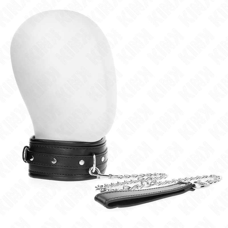 Collier BDSM avec Laisse Boucle Brillante Réglable 65 cm - Kink