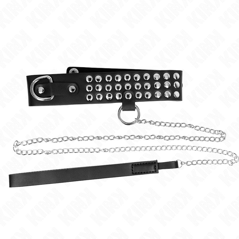 Collier BDSM avec Laisse Strass Réglable 37-42 cm - Kink