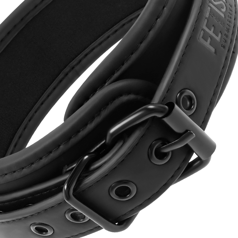 Collier BDSM Chaîne Laisse Néoprène Cuir Vegan Sans Nickel - Fetish Submissive