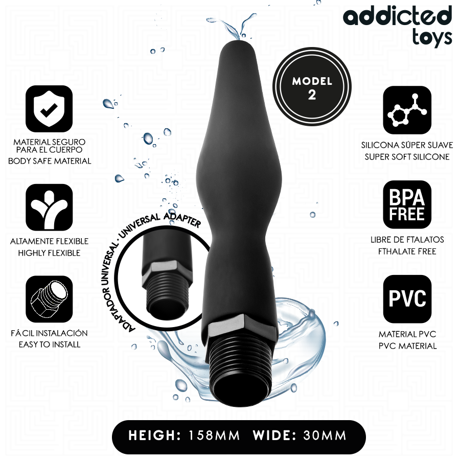 Douche Anale Hygiénique Adaptateur Universel Modèle 2 Silicone - Addicted Toys