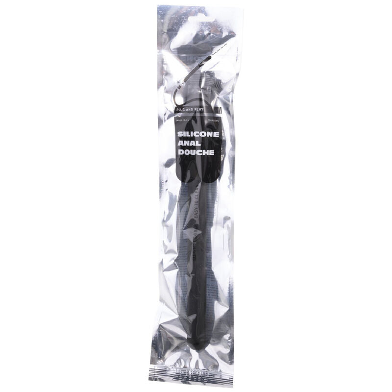 Douche Anale Mega Ripple Silicone Souple 28,5 cm Adaptateur Universel - All Black