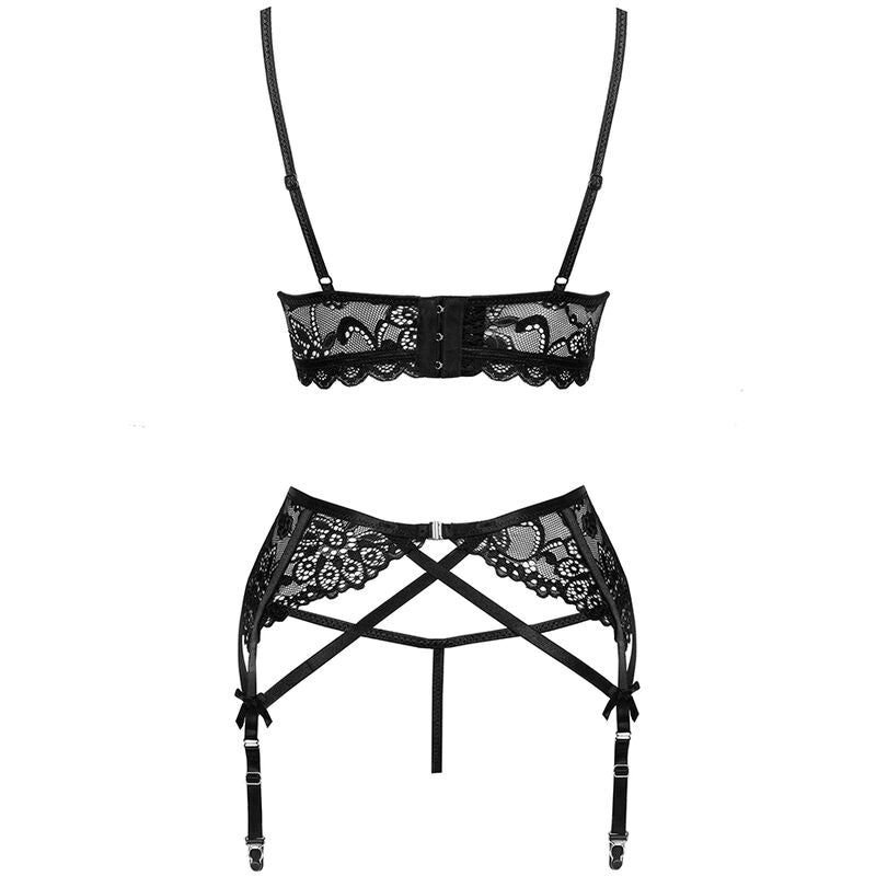 Ensemble Lingerie Moridam Dentelle Soutien-Gorge Culotte Porte-Jarretelles - Livco Corsetti