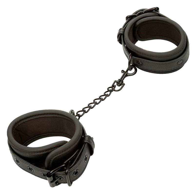Entraves de Chevilles BDSM Nocturnal Cuir Réglables Anneau Pivotant - CalExotics
