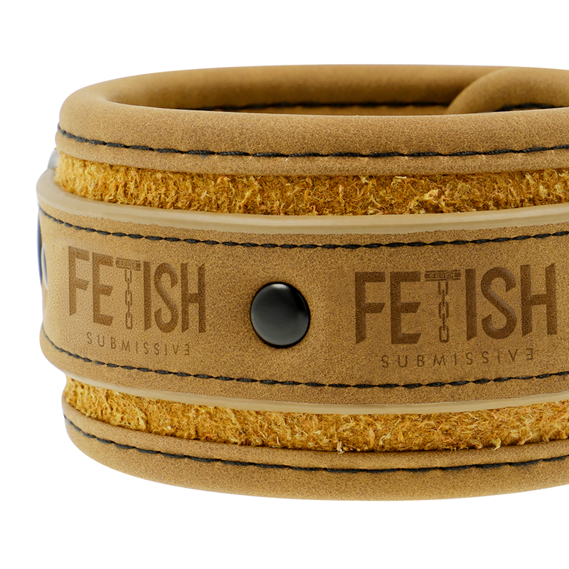 FETISH SUBMISSIVE ORIGEN - MENOTTES DE CHEVILLE EN CUIR VÉGÉTALIEN AVEC DOUBLURE EN NÉOPRÈNE
