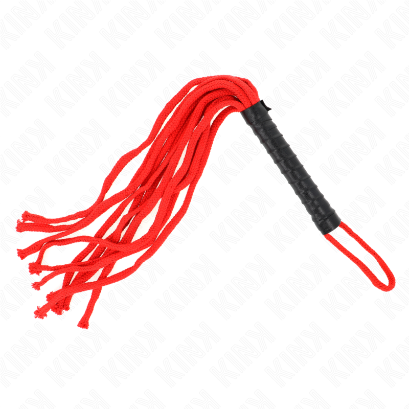 Fouet BDSM Corde Tressée 56 cm Poignée Ergonomique - Kink
