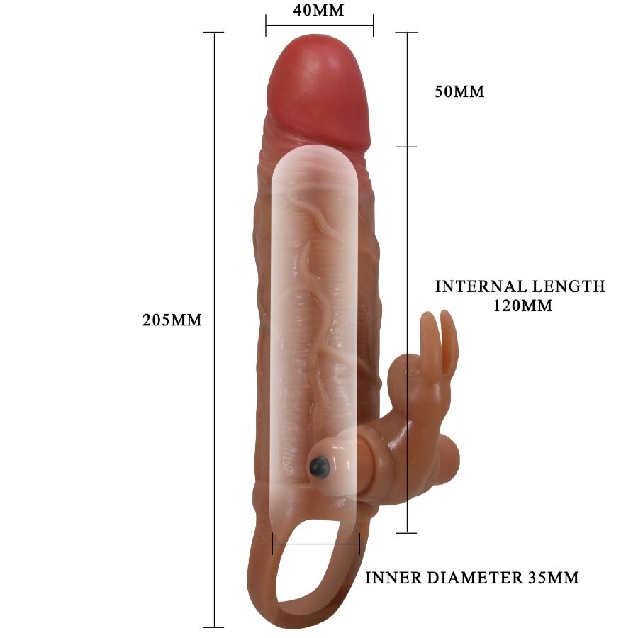Gaine à Pénis Osmar Transparente Stimulateur Clitoris Vibrant 10 Modes - Pretty Love