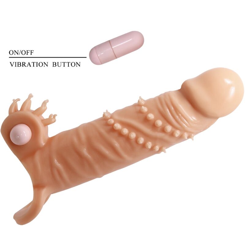 Gaine à Pénis Vibrante Connor TPR Stimulateur Clitoris Étanche - Pretty Love