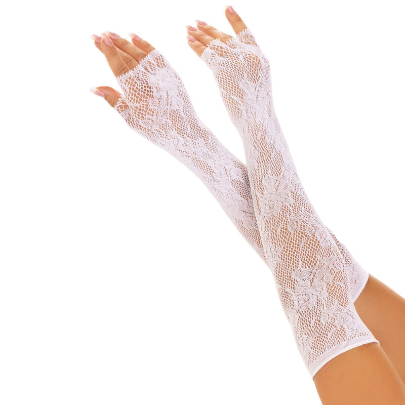 Gants Sans Doigts Opéra Résille Florale Taille Unique - Leg Avenue