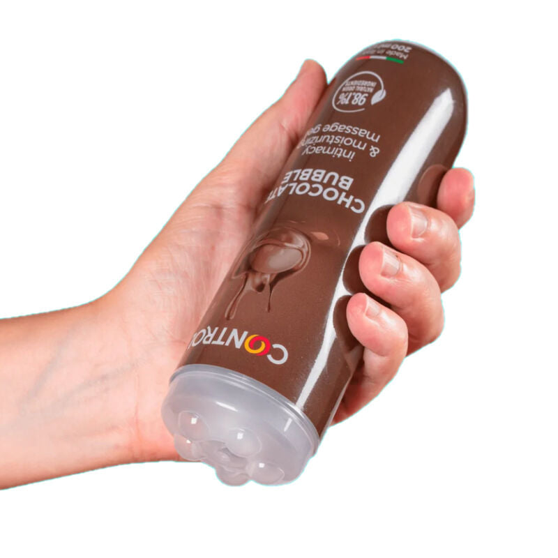 Gel de Massage 3-en-1 Bubble Chocolate Comestible 200 ml - Control