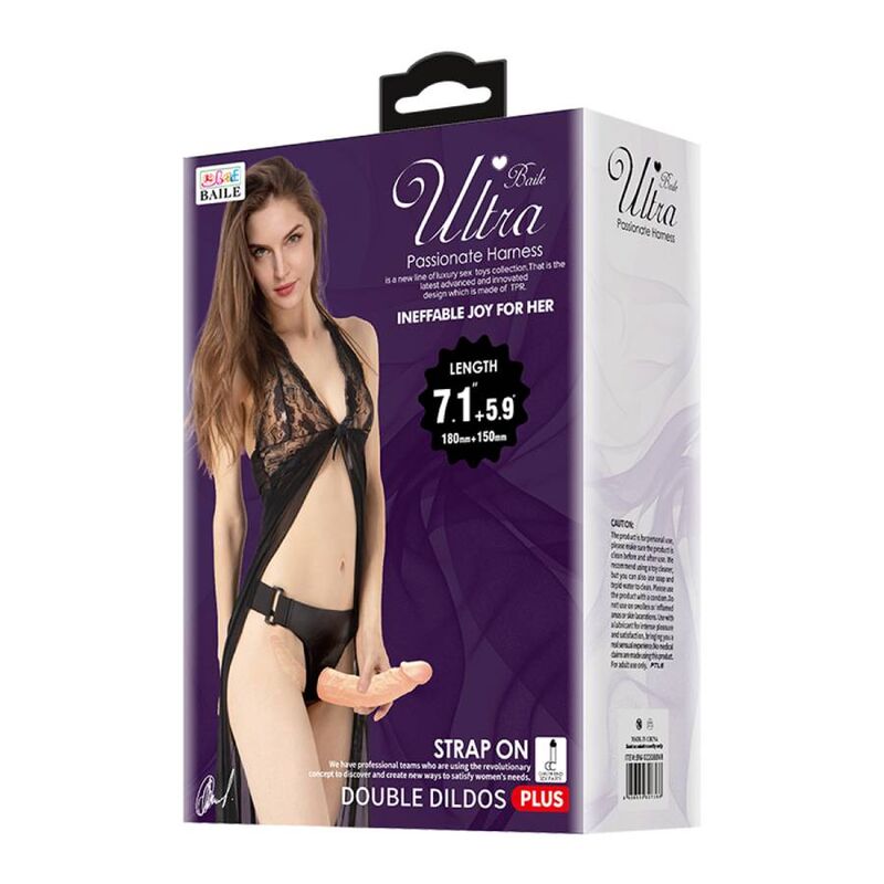 Gode Ceinture Double Pénétration Harnais Réglable Texturé - Baile
