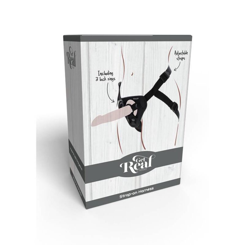 Gode Ceinture Harnais Réglable 3 Anneaux Coussin Rembourré - Get Real