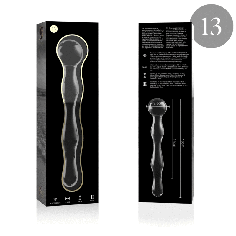 Gode en Verre Borosilicate Nebula Modèle 13 Clair 18 cm