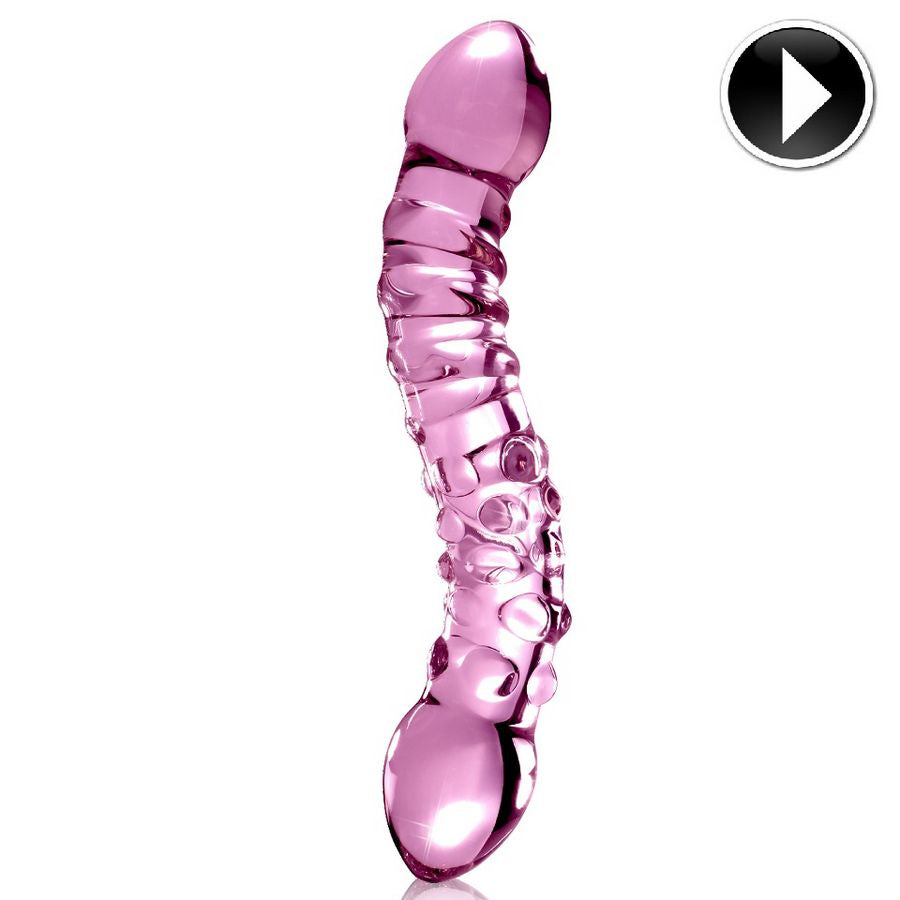 Gode en Verre Double Face N°55 Réversible Texturé Thermosensible - Icicles