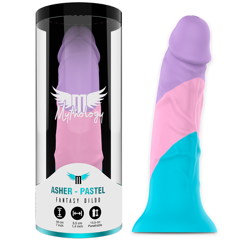 Gode Pastel Asher Silicone Flexible Ventouse Taille M - Mythology Fantasy