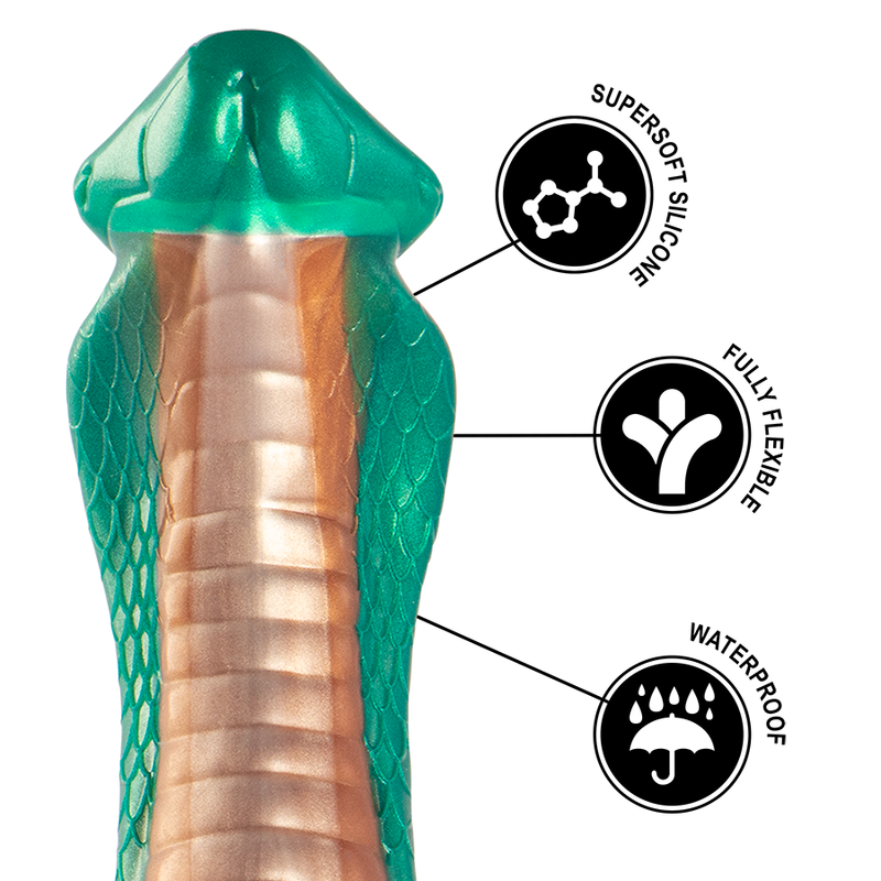 Gode Python Cobra Silicone Texturé Ventouse 20,5 cm - Epic Cybersilicock