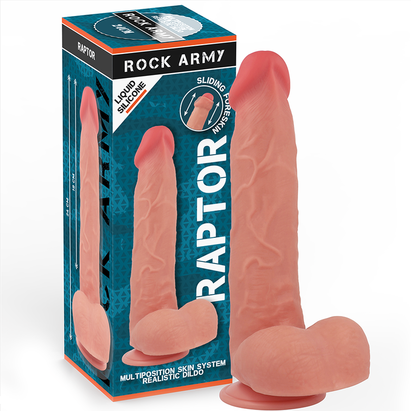 Gode Réaliste Raptor Ventouse Double Densité 24 cm - Rock Army
