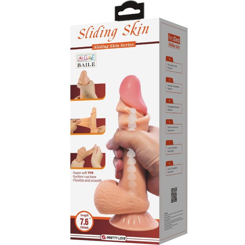 Gode Réaliste Sliding Skin Ventouse - Pretty Love