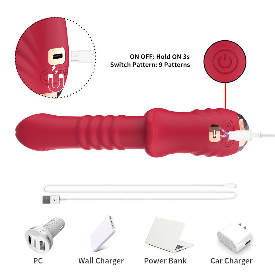 Gode Va-et-Vient Vibrant Point A Stimulant 9 Modes Rechargeable - Armony